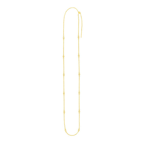 Endless Adjustable Diamond Pendant Chain in Yellow Gold (3.00 mm)