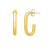 Paperclip Hoop Earrings in 14K Yellow Gold (27mmx12mm) thumbnail 2