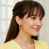 Paperclip Hoop Earrings in 14K Yellow Gold (27mmx12mm) thumbnail 3