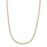14K yellow gold necklace with alternating pear pearl and gold beads thumbnail 1