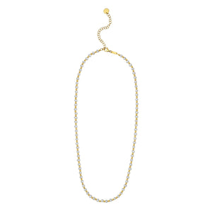 Pearl and Gold Alternating Bead Necklace in 14K Yellow Gold