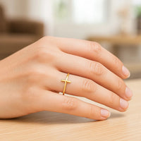 14k Yellow Gold Cross Motif Ring(1.50 mm)