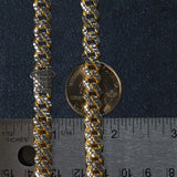 14k Yellow Gold White Pave High Polish Modern Lite Miami Cuban Chain (8.00 mm) thumbnail 4