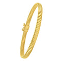 14K yellow gold tubogas bracelet with smooth 5.00 mm coiled band