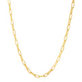 14K yellow gold paperclip chain necklace with 4 mm elongated oval links