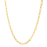 14k Yellow Gold Diamante Paperclip Chain Necklace (4.00 mm)