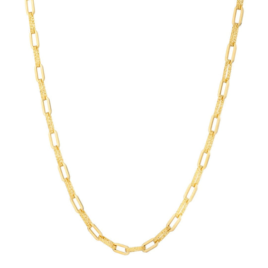 14K yellow gold paperclip chain necklace with 4 mm elongated oval links