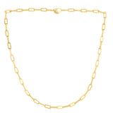 14k Yellow Gold Diamante Paperclip Chain Necklace (4.00 mm) thumbnail 2