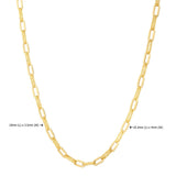 14k Yellow Gold Diamante Paperclip Chain Necklace (4.00 mm) thumbnail 3