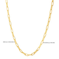 14k Yellow Gold Diamante Paperclip Chain Necklace (4.00 mm)