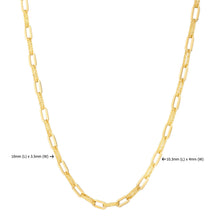 14k Yellow Gold Diamante Paperclip Chain Necklace (4.00 mm)