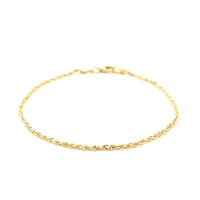 10k Yellow Gold Solid Diamond Cut Rope Bracelet (1.60 mm)