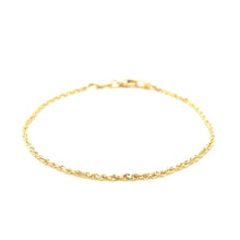 Load image into Gallery viewer, 10k Yellow Gold Solid Diamond Cut Rope Bracelet (1.60 mm)