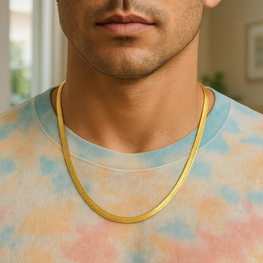 14k Yellow Gold Super Flex Herringbone Chain (6.00 mm)