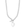925 sterling silver rhodium plated necklace with heart shape pendant