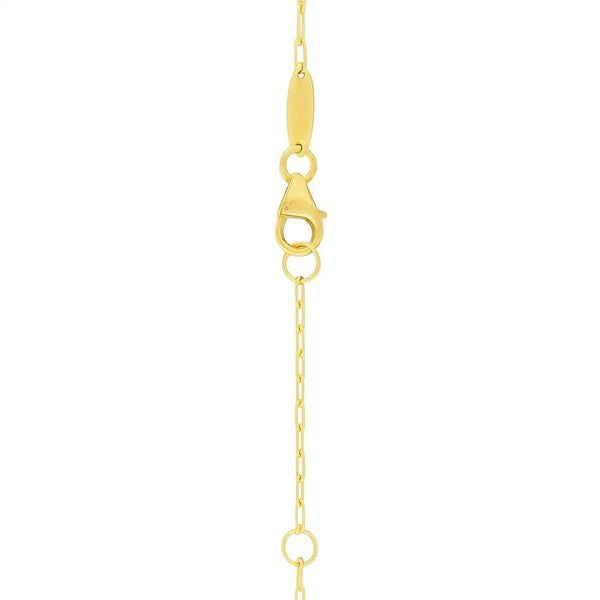 14k Yellow Gold Polished Heart Link Chain Necklace