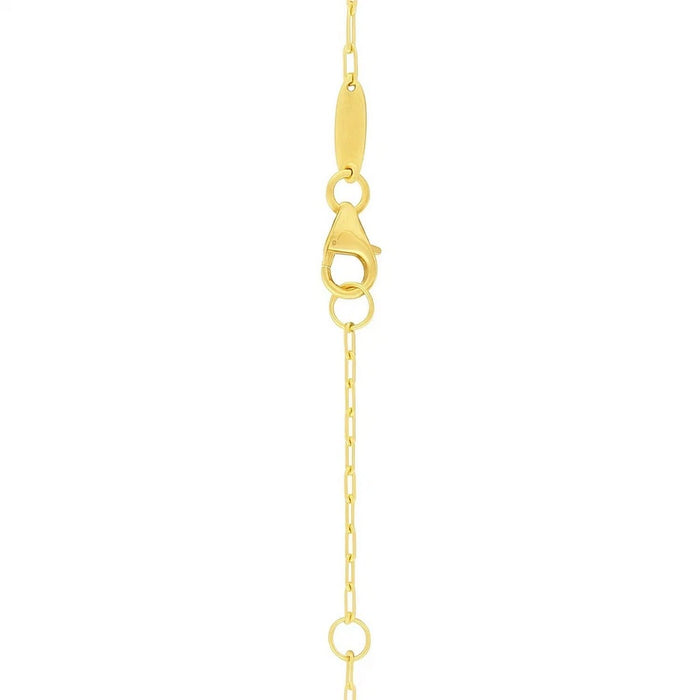14k Yellow Gold Polished Heart Link Chain Necklace