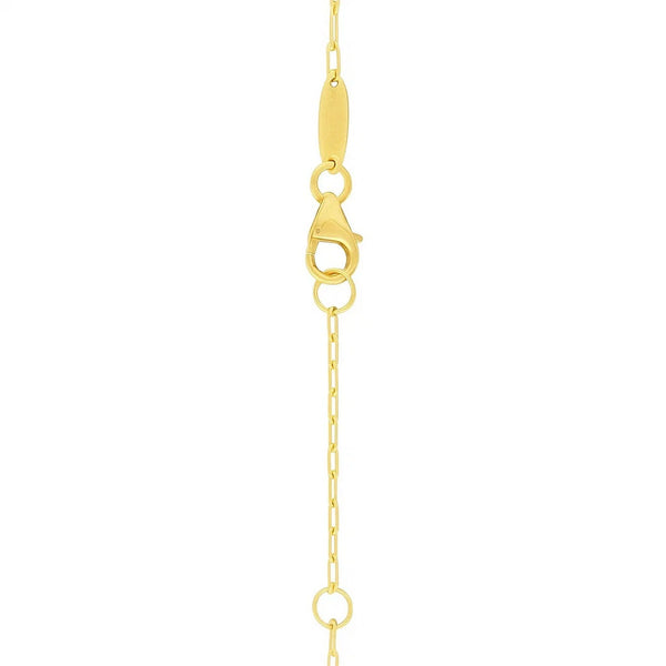 14k Yellow Gold Polished Heart Link Chain Necklace