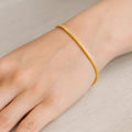 10K yellow gold wheat chain bracelet, 3.00 mm woven link design