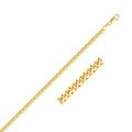 14K yellow gold Gourmette chain with flat twisted curb links