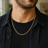 3.30mm 14K Yellow Gold Gourmette Chain thumbnail 6
