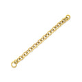 14K yellow gold round link bracelet, 11.60 mm wide polished chain