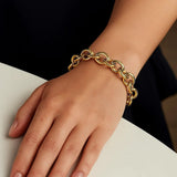 14k Yellow Gold Round Link Bracelet (11.60 mm) thumbnail 3