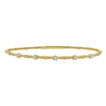 14K yellow gold beaded bracelet with polished gold bead strand and clasp