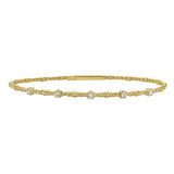 14K yellow gold beaded bracelet with polished gold bead strand and clasp thumbnail 1