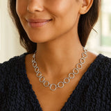 Sterling Silver Rhodium Plated Link Necklace thumbnail 4