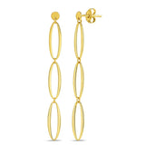 14K Yellow Gold Triple Oval Fancy Drop Earrings thumbnail 2