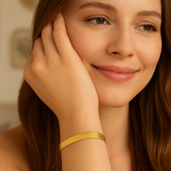 14k Yellow Gold Super Flex Herringbone Bracelet (6.00 mm)