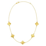 14K Yellow Gold Clover Necklace thumbnail 2