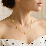 14K Yellow Gold Clover Necklace thumbnail 4