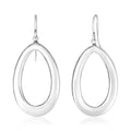 925 sterling silver puffed teardrop dangle earrings with polished finish