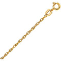 14K yellow gold rope chain with fine twisted 1.10 mm link pattern