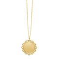 14K yellow gold Baroque round pendant necklace with openwork disc