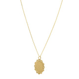 Baroque Round Pendant and Necklace in 14K Yellow Gold thumbnail 2