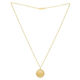 Baroque Round Pendant and Necklace in 14K Yellow Gold thumbnail 3