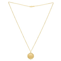 Baroque Round Pendant and Necklace in 14K Yellow Gold