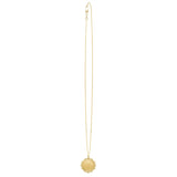 Baroque Round Pendant and Necklace in 14K Yellow Gold thumbnail 4