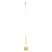 Baroque Round Pendant and Necklace in 14K Yellow Gold