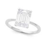 10K white gold ring with 1 radiant diamond solitaire stone thumbnail 1