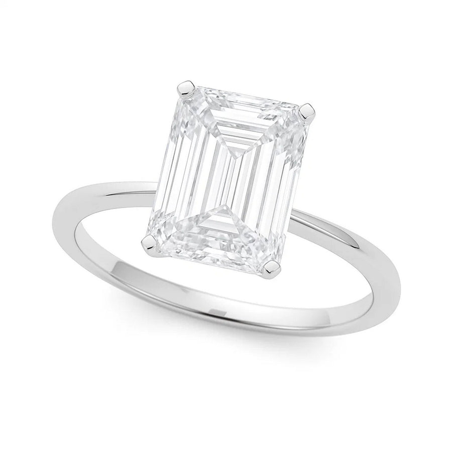 5 Carat Radiant Lab Grown IGI G/VS1 Diamond Solitaire Ring in 10K White Gold