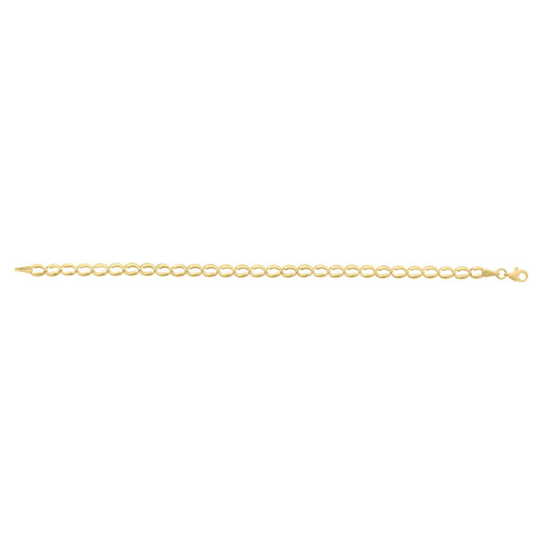 10K Yellow Gold Fancy Open Oval Link Bracelet