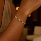 10K Yellow Gold Fancy Open Oval Link Bracelet thumbnail 3