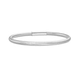 Sterling Silver Rhodium Plated Basketweave Stretch Bangle thumbnail 2