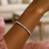Sterling Silver Rhodium Plated Basketweave Stretch Bangle thumbnail 4