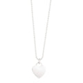 Sterling silver rhodium plated necklace with heart shape charm pendant