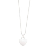 Sterling Silver Rhodium Plated Heart Charm Necklace thumbnail 1